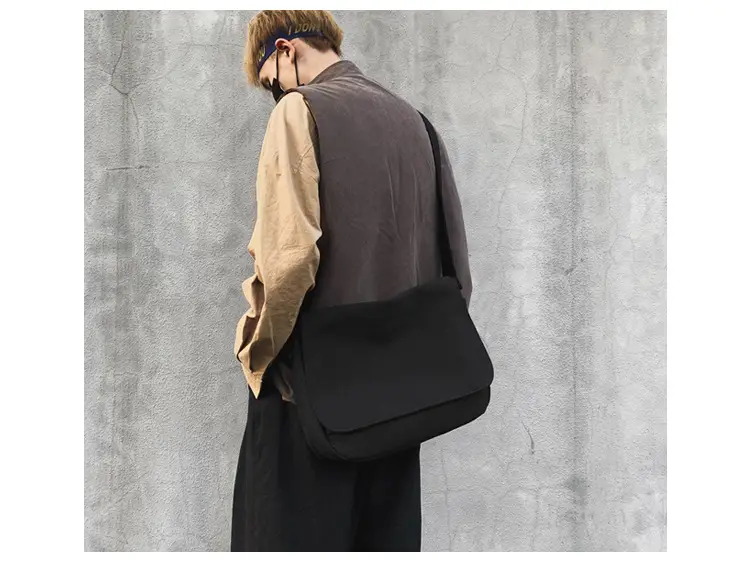 Black Canvas Satchel Bag for Men — feature 59