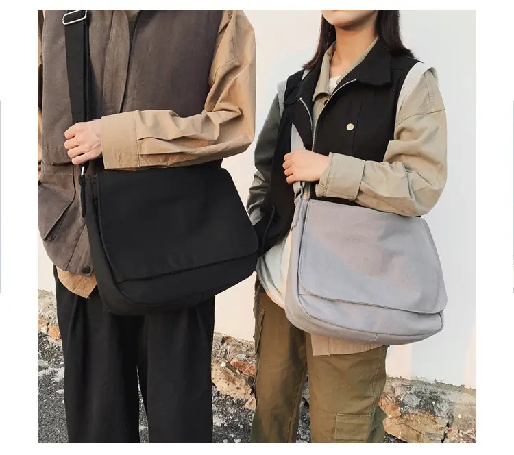 Black Canvas Satchel Bag for Men — feature 60