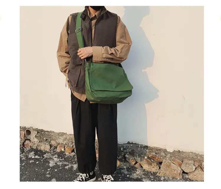 Black Canvas Satchel Bag for Men — feature 63