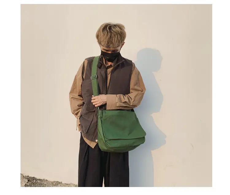 Black Canvas Satchel Bag for Men — feature 64