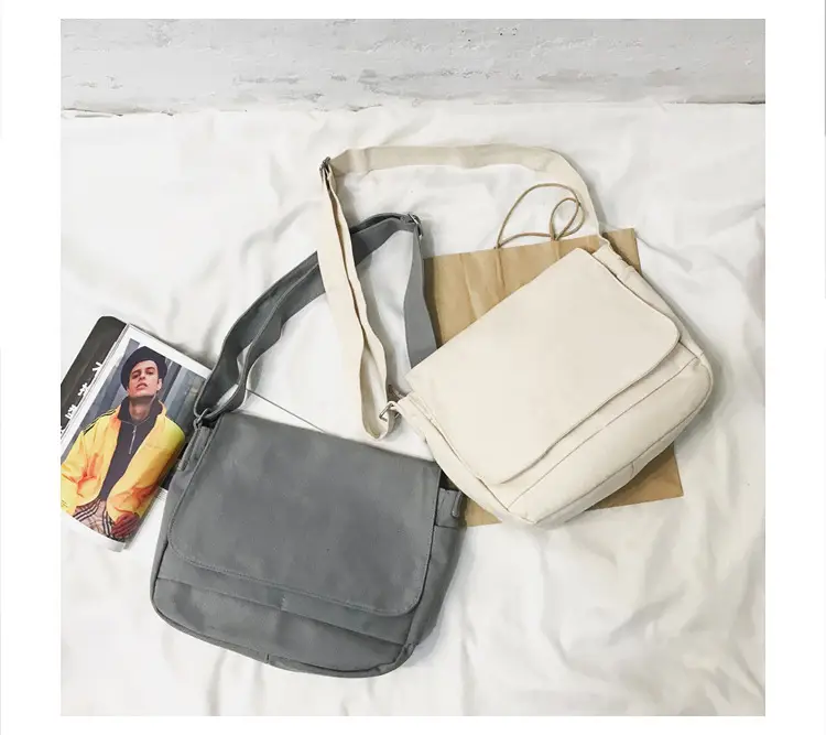 Black Canvas Satchel Bag for Men — feature 68