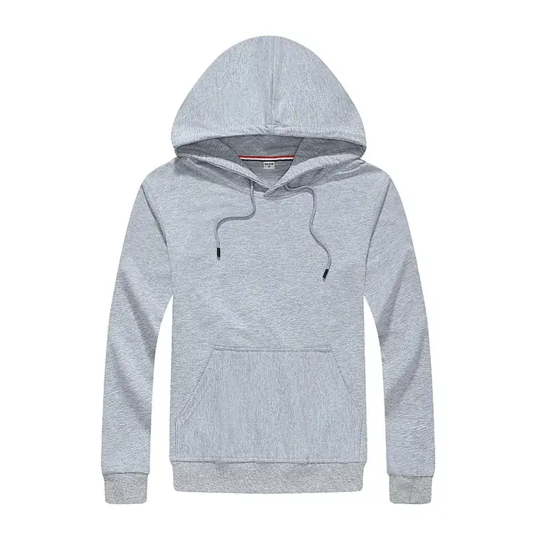 Men Grey Full Zip Hoodie Cotton Hooded Sweatshirt - Image 16