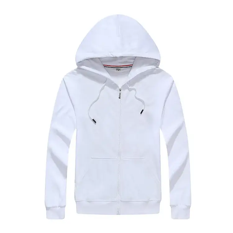 Men Grey Full Zip Hoodie Cotton Hooded Sweatshirt - Image 18