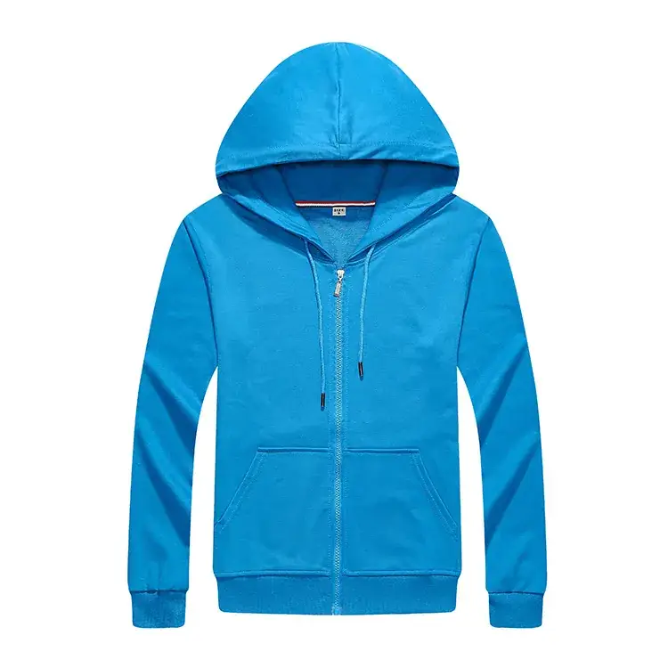 Men Grey Full Zip Hoodie Cotton Hooded Sweatshirt - Image 19