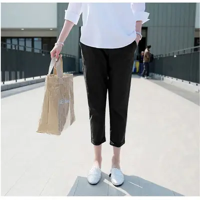 Maternity Pants 2025 Cotton Linen Large Casual - Image 3