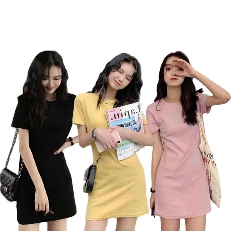 Black Korean Style Mid-Length Dress for Women - Image 9
