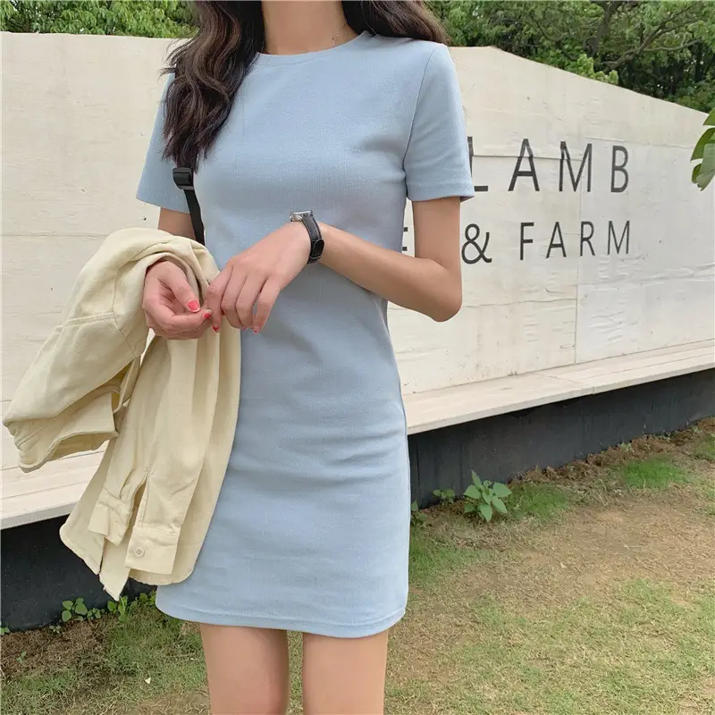 Black Korean Style Mid-Length Dress for Women - Image 5