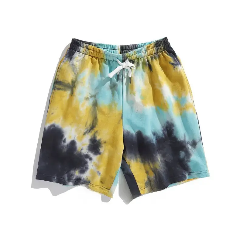 Men Women Tie Dye Gradient Sports Shorts Loose Fit