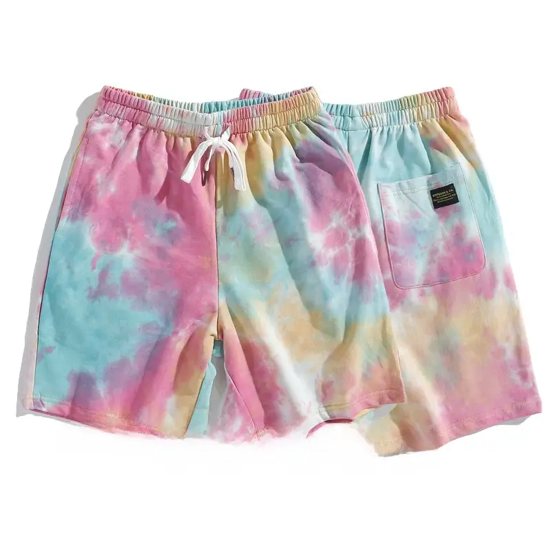 Men Women Tie Dye Gradient Sports Shorts Loose Fit
