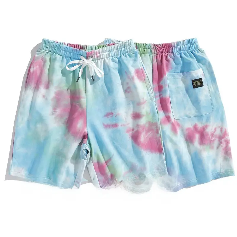 Men Women Tie Dye Gradient Sports Shorts Loose Fit