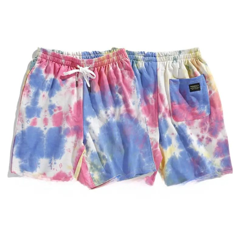 Men Women Tie Dye Gradient Sports Shorts Loose Fit