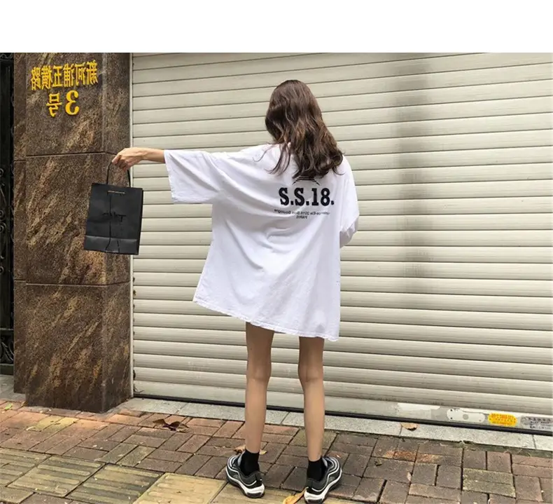 2025 Women Loose White Hip Hop Print T-Shirt — feature 12
