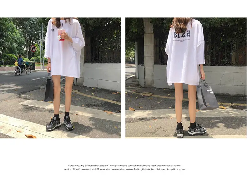2025 Women Loose White Hip Hop Print T-Shirt — feature 9
