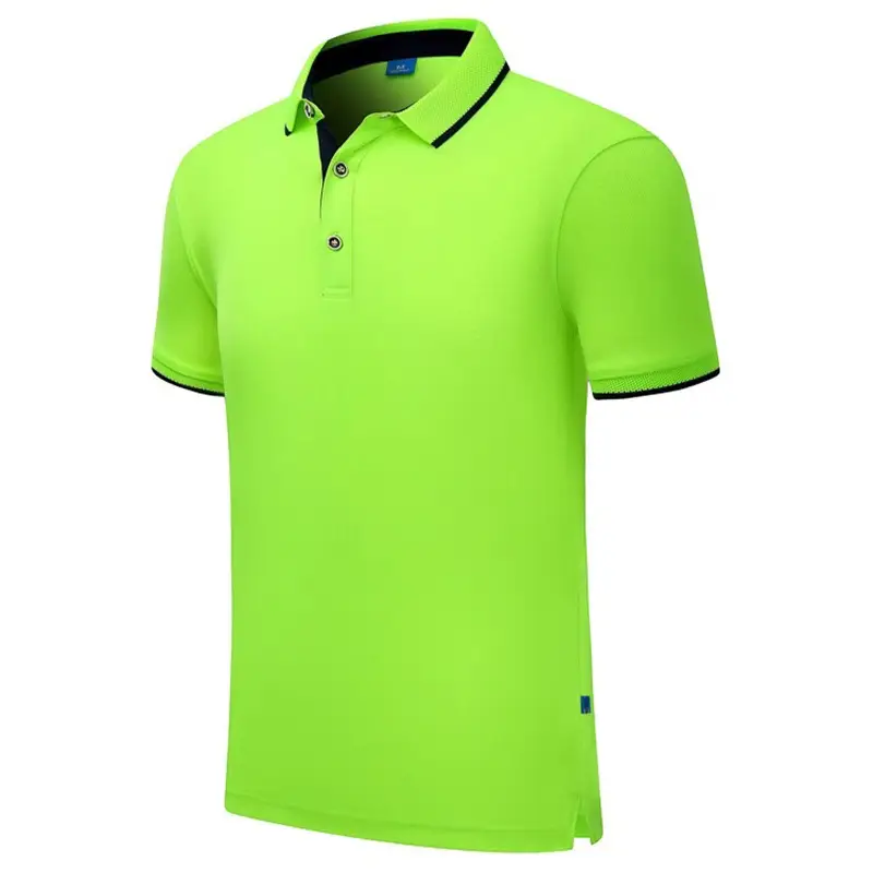 Men Ice Silk Polo Shirt Blue Red Slim Fit
