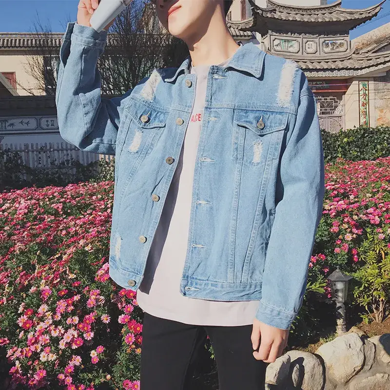 Korean Style Men's Denim Coat Spring 2020 - Image 5