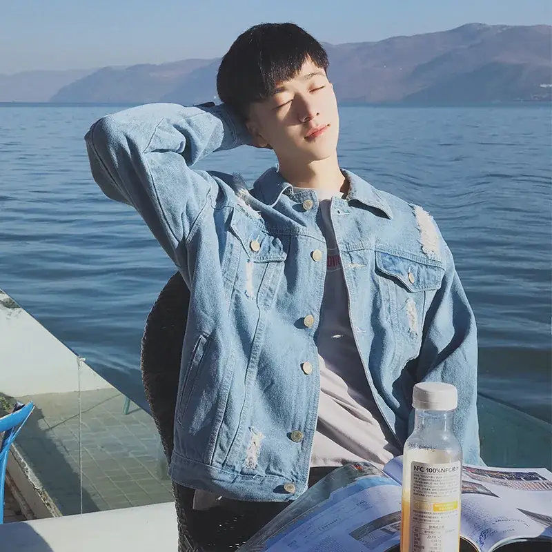 Korean Style Men's Denim Coat Spring 2020 - Image 8