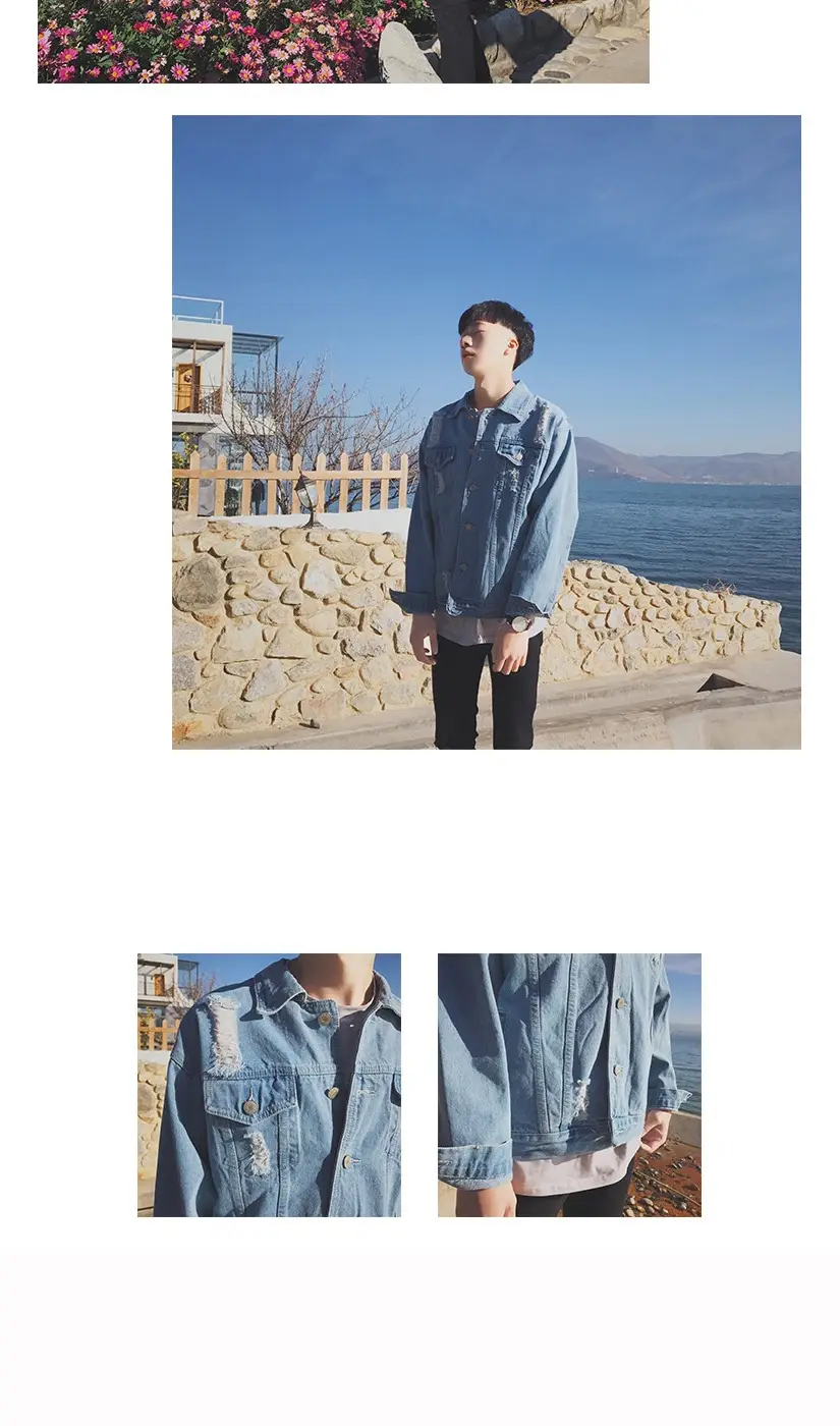 Korean Style Men's Denim Coat Spring 2020 — feature 9