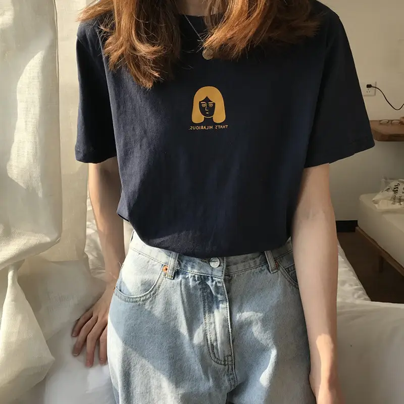 Women's Half-Sleeve T-Shirt White 2025 Summer Loose Fit - Image 3