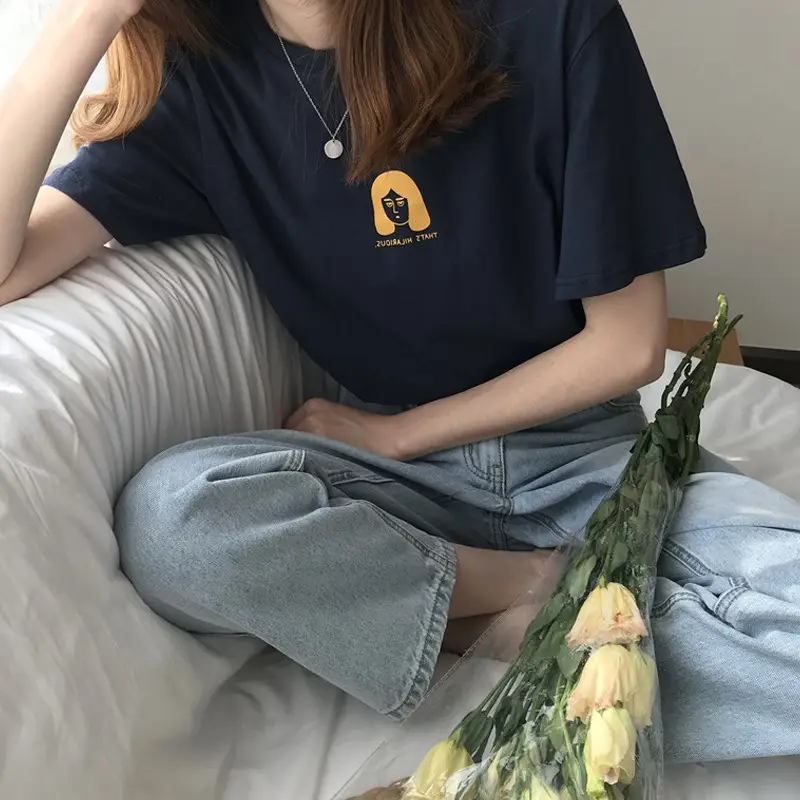 Women's Half-Sleeve T-Shirt White 2025 Summer Loose Fit - Image 4