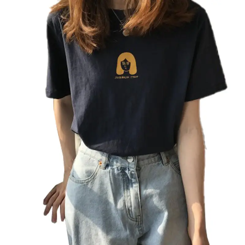Women's Half-Sleeve T-Shirt White 2025 Summer Loose Fit - Image 7
