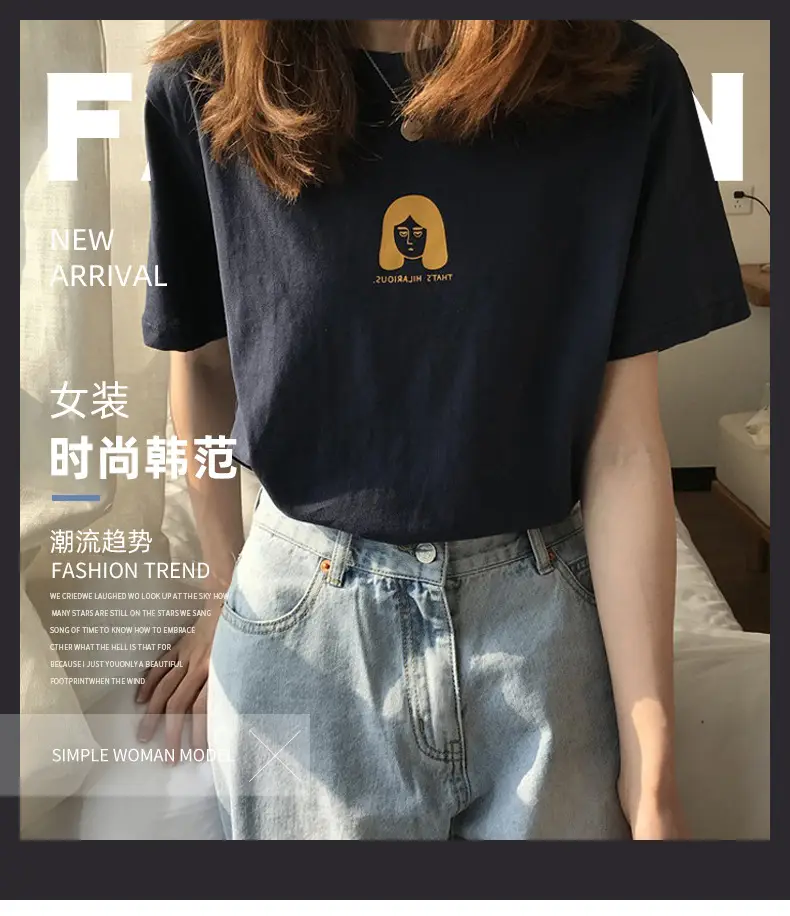 Women's Half-Sleeve T-Shirt White 2025 Summer Loose Fit — feature 2