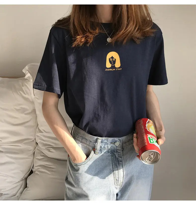 Women's Half-Sleeve T-Shirt White 2025 Summer Loose Fit — feature 4