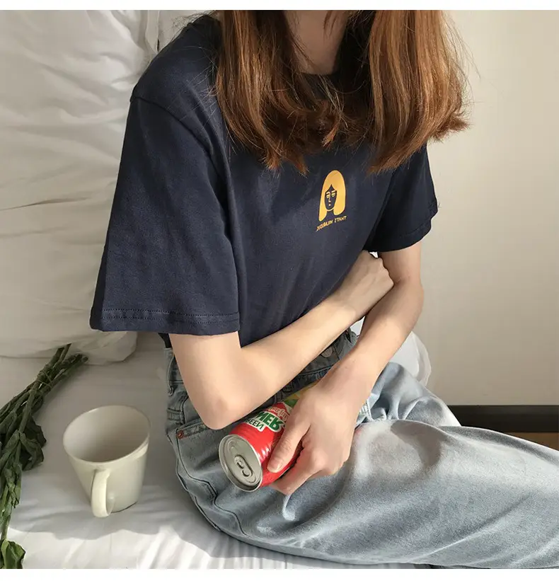 Women's Half-Sleeve T-Shirt White 2025 Summer Loose Fit — feature 7