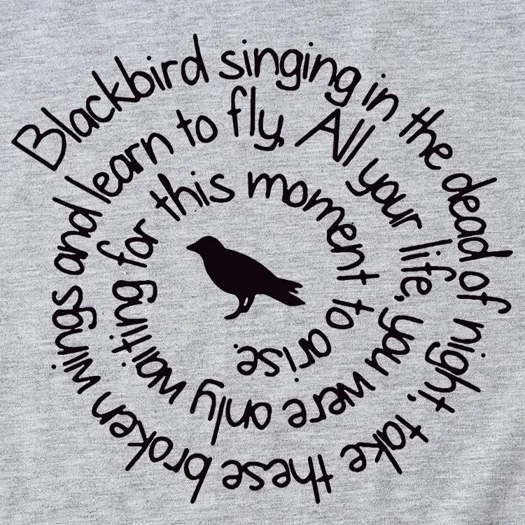Women Yellow T-Shirt with Blackbird Graphic Design - Image 21