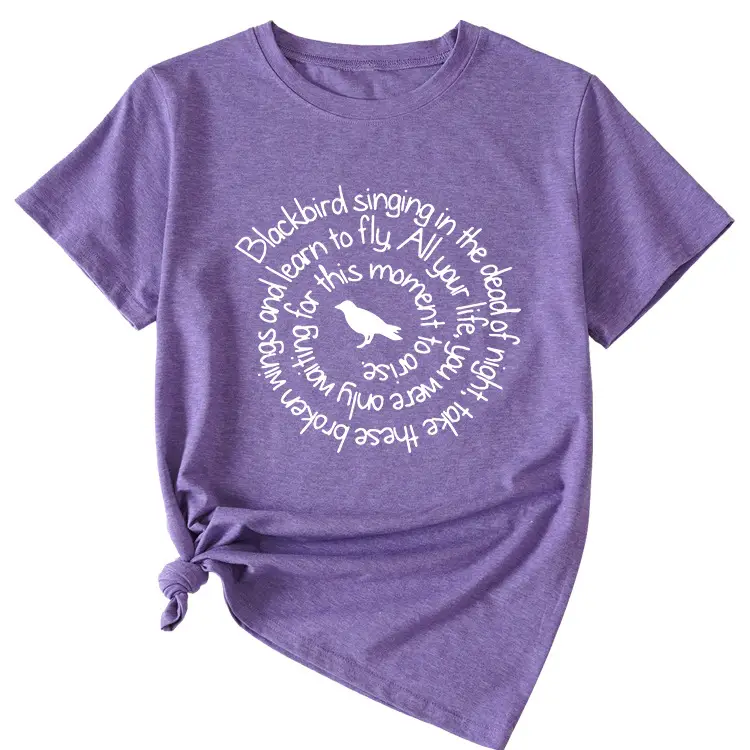 Women Yellow T-Shirt with Blackbird Graphic Design - Image 18