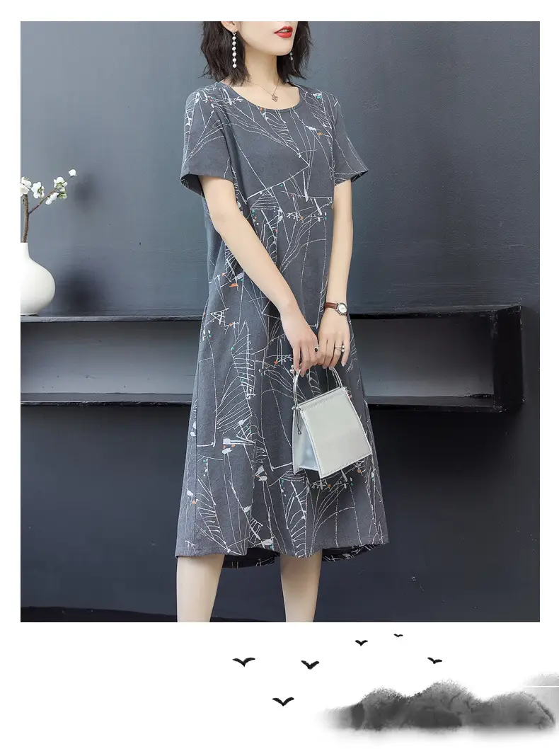 2025 Summer Dress Blue Constellation Print Loose Skirt — feature 17