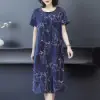 2025 Summer Dress Blue Constellation Print Loose Skirt - Image 2