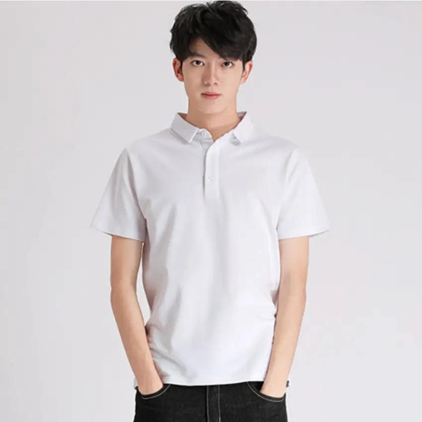 Men's All Cotton White Polo Shirt Large - Image 7