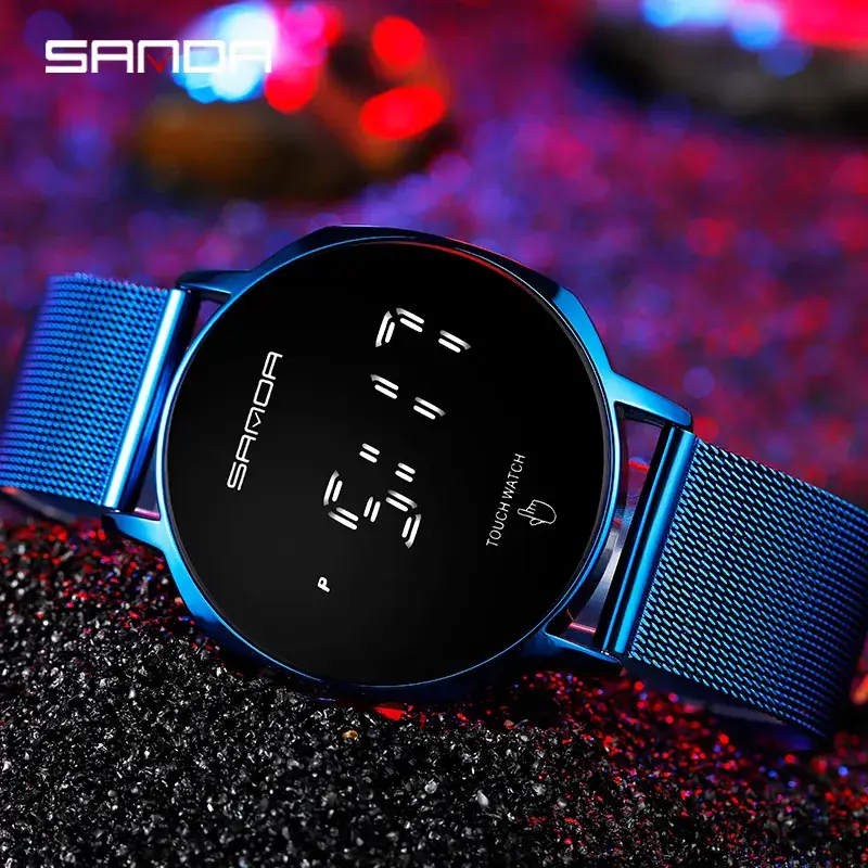 Sanda Smart Touch Watch Blue Digital Display - Image 7