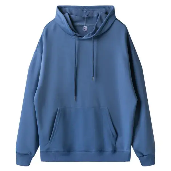 Light Blue Fleece Hoodie with Front Pocket - Image 11