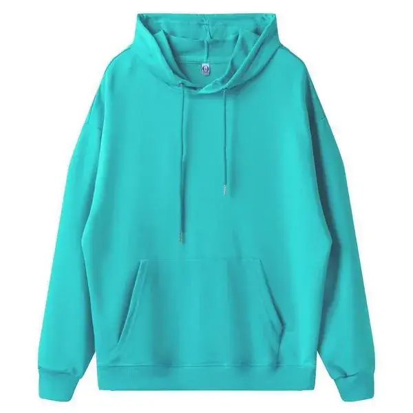 Light Blue Fleece Hoodie with Front Pocket - Image 13