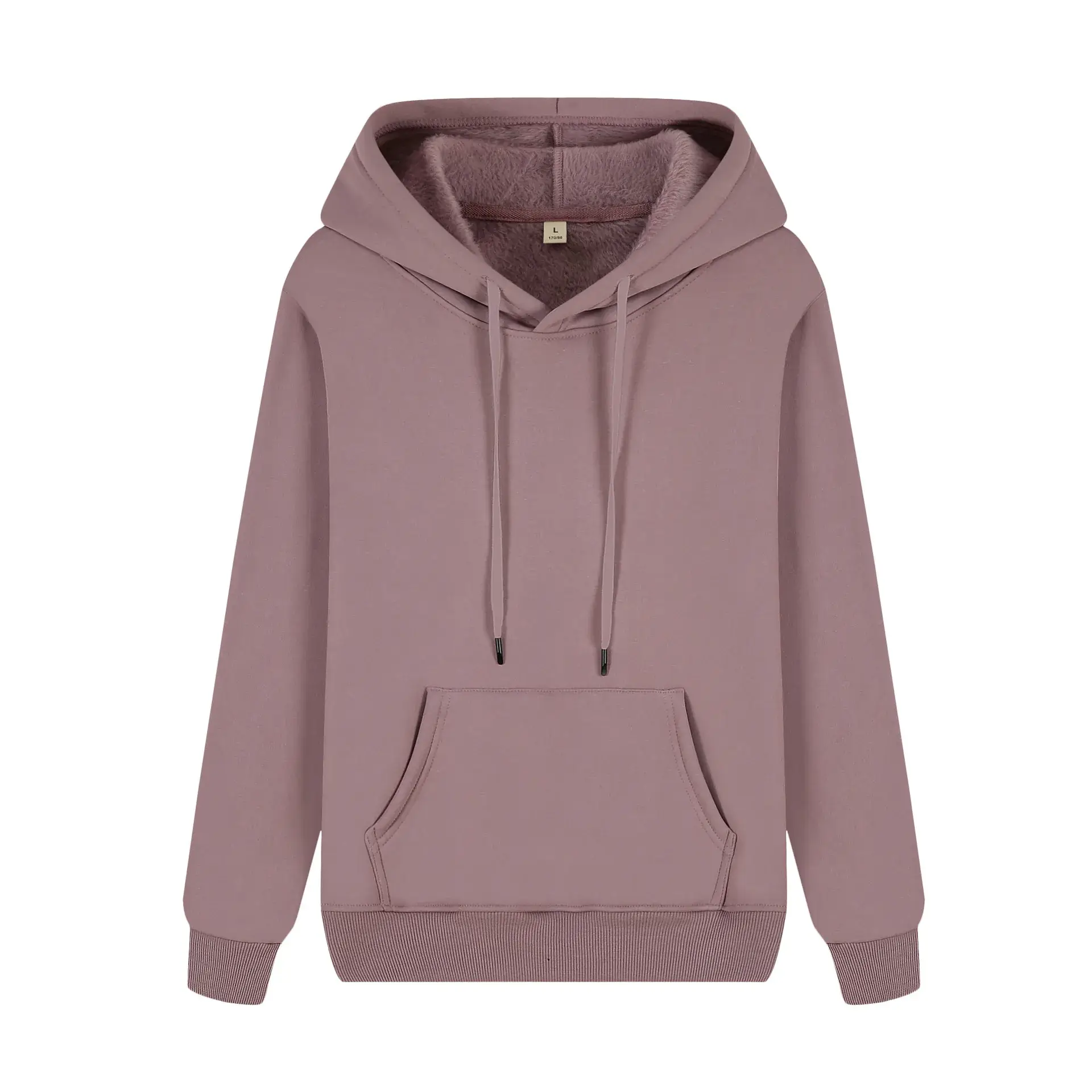 Light Blue Fleece Hoodie with Front Pocket - Image 24