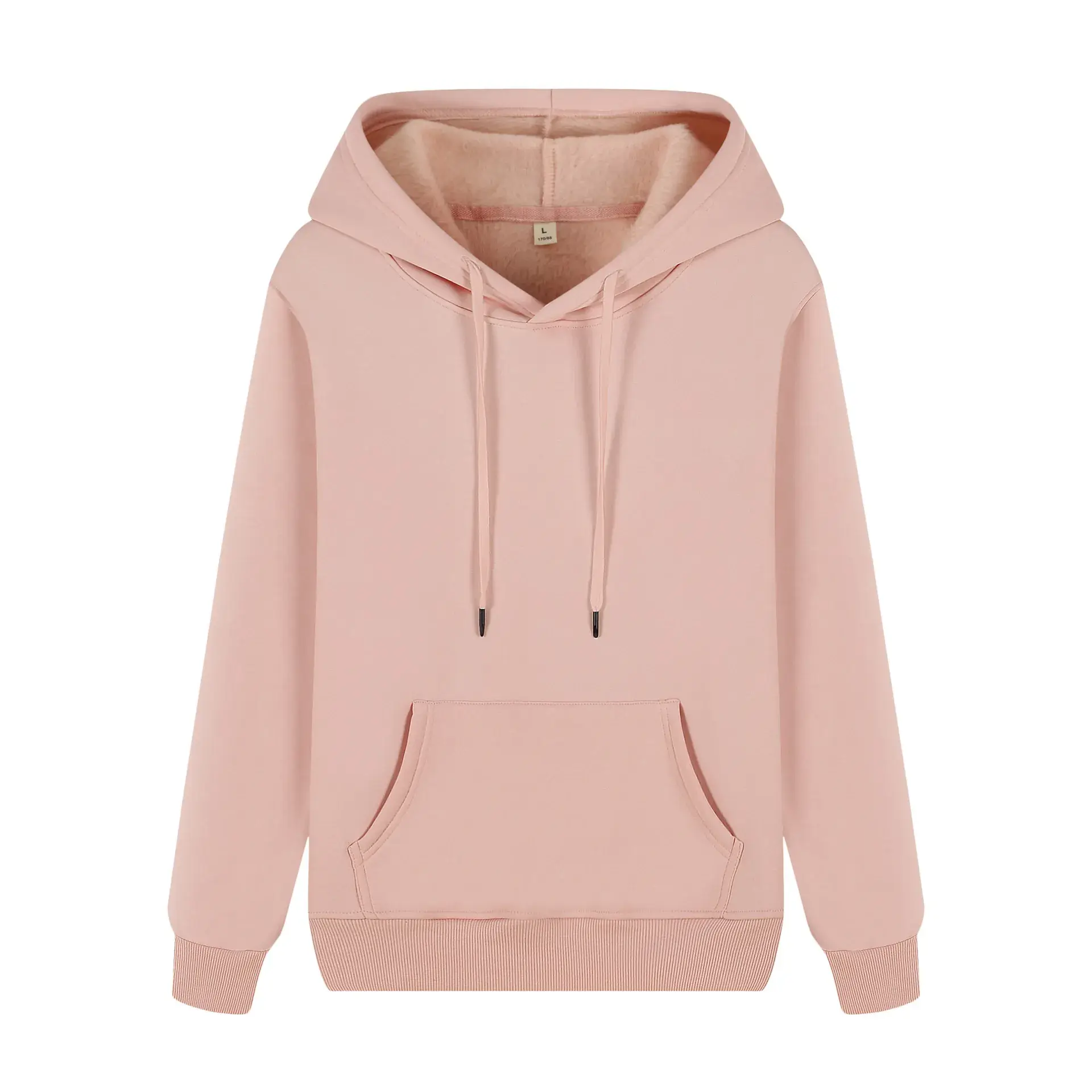 Light Blue Fleece Hoodie with Front Pocket - Image 27