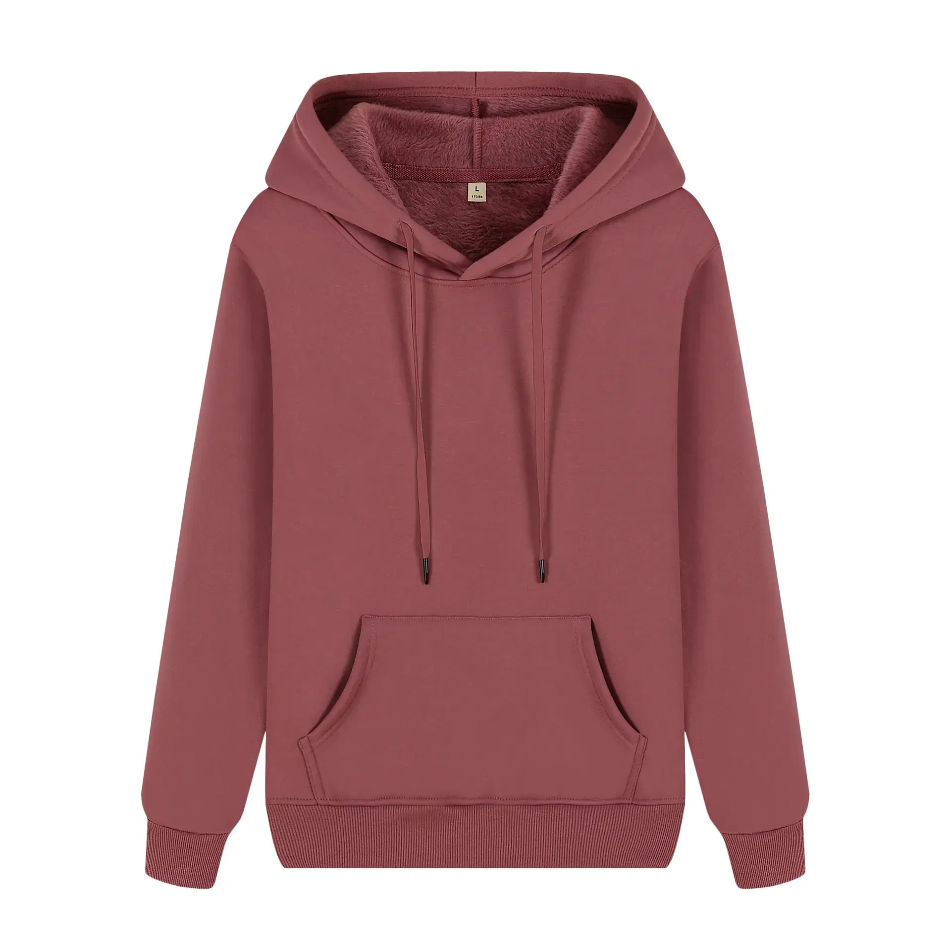 Light Blue Fleece Hoodie with Front Pocket - Image 28