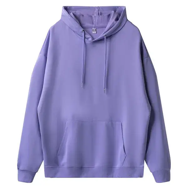Light Blue Fleece Hoodie with Front Pocket - Image 7