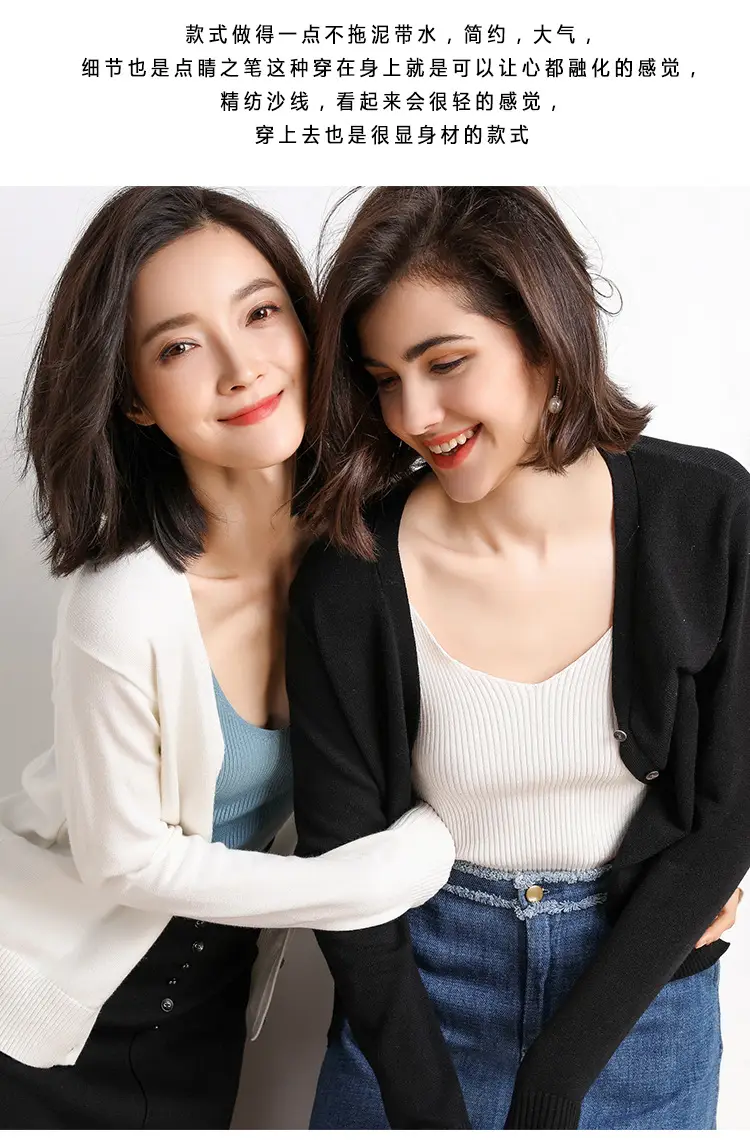 2025 Spring V-Neck Loose Sweater Coat Women — feature 1