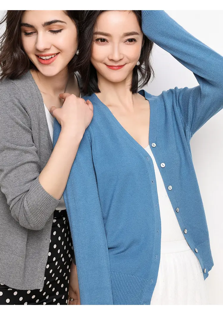 2025 Spring V-Neck Loose Sweater Coat Women — feature 11