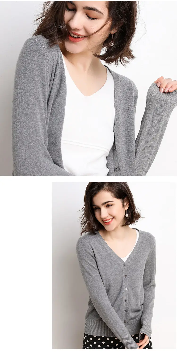 2025 Spring V-Neck Loose Sweater Coat Women — feature 20