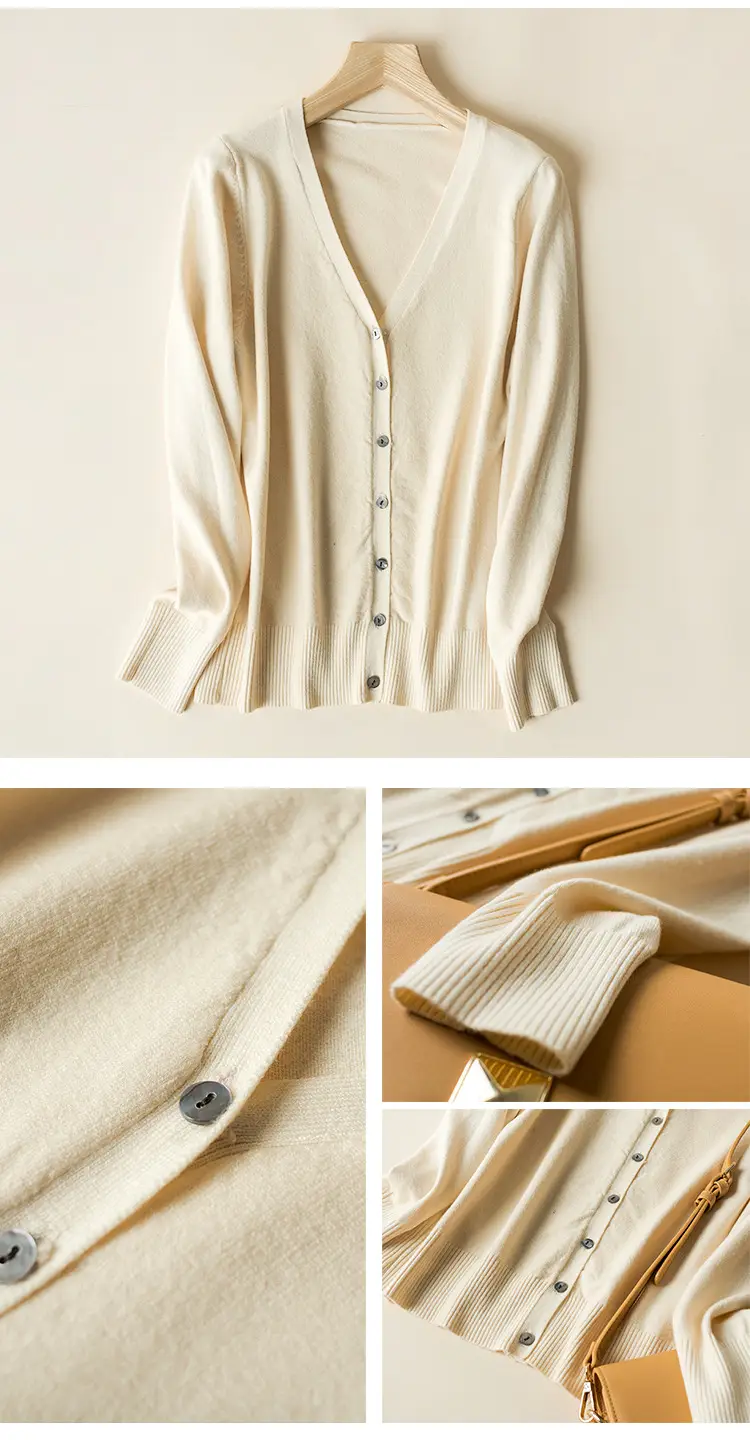 2025 Spring V-Neck Loose Sweater Coat Women — feature 25