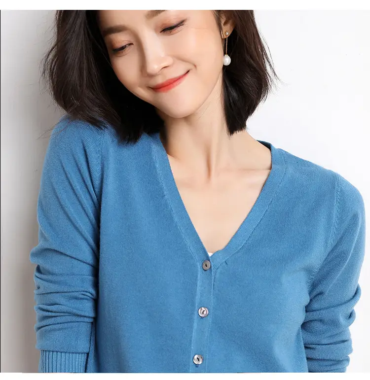 2025 Spring V-Neck Loose Sweater Coat Women — feature 9