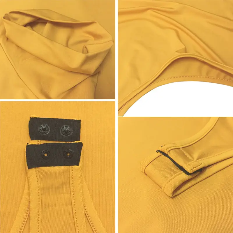 2025 Women's Cross-border Bottoming Slim-fit Bodysuit Yellow - Image 11