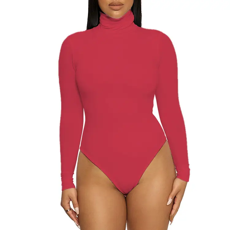 2025 Women's Cross-border Bottoming Slim-fit Bodysuit Yellow - Image 3