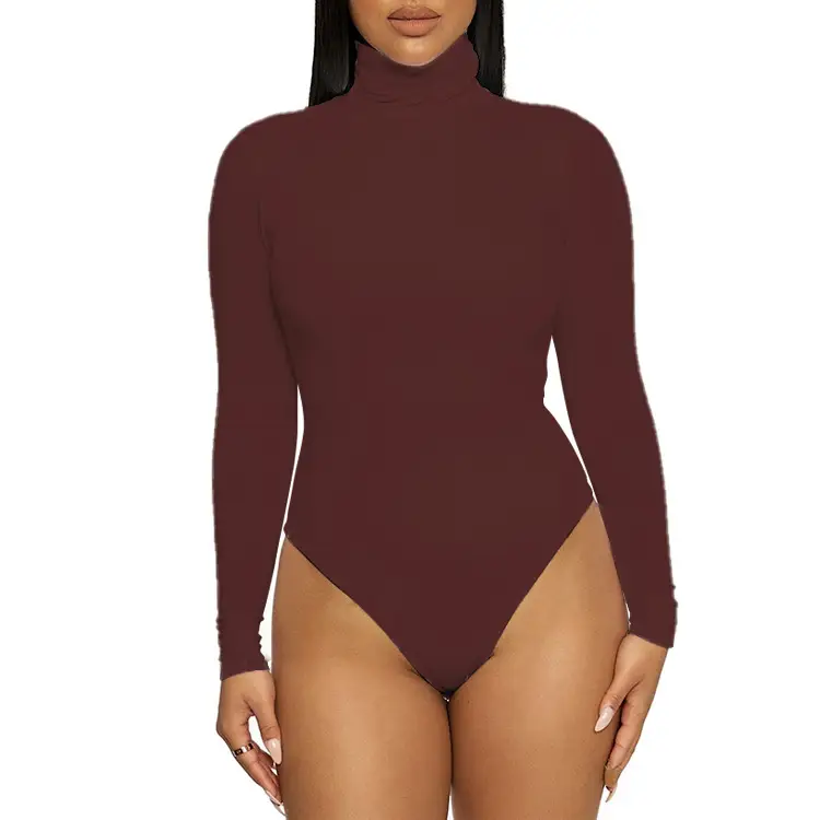 2025 Women's Cross-border Bottoming Slim-fit Bodysuit Yellow - Image 4