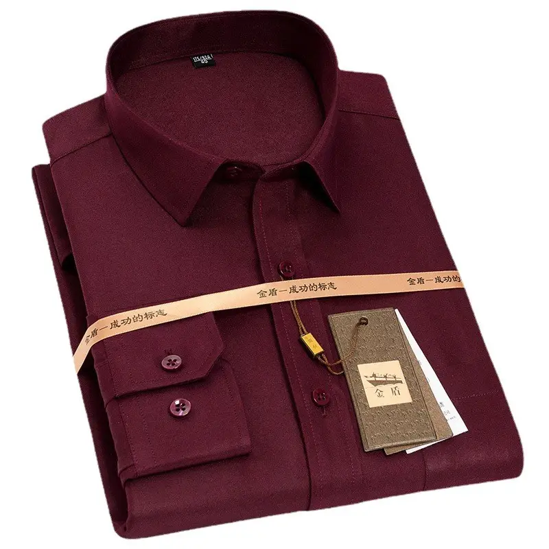 Men's Black Long Sleeve Formal Shirt with Button Front - Image 9