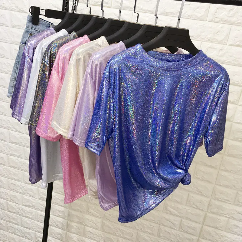 2020 New Summer Underwear Missing Bright Silk T-Shirt Women - Image 9