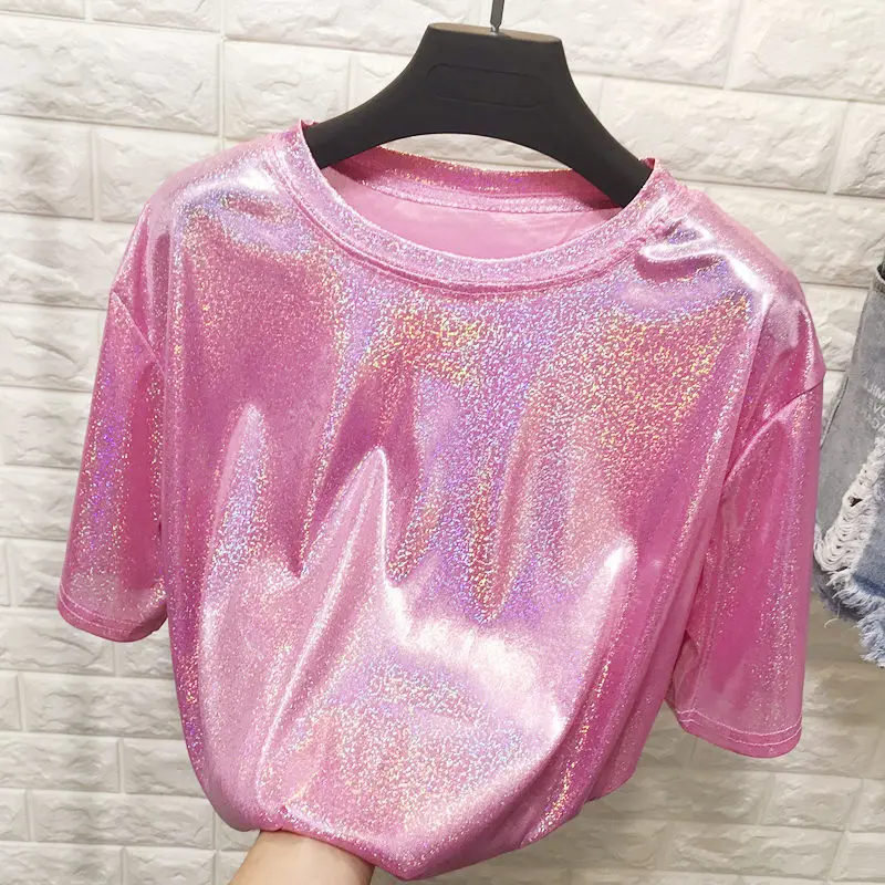 2020 New Summer Underwear Missing Bright Silk T-Shirt Women - Image 10